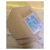 FEBSNOW 3 Pack Self-Adhesive Cork Board Tiles Hexagonal Cork Board Mini Wall Bulletin Board with 50 Multi-Color Push Pins - Retail: $9