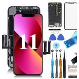 for iPhone 11 Screen Replacement 6.1 inch LCD Display 3D Touch Digitizer Frame Assembly Full Repair Kit, with Repair Tools - Retail: $39