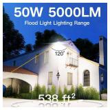 Leddictive 1 Pack LED Flood Lights Outdoor, 50W 5000LM Super Bright Floodlight Outside Work Light with 5.9FT Plug, IP65 Waterproof 6000K Outdoor LED Flood Light for Garage, Yard, Lawn, Garden - Retail