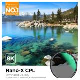 KandF CONCEPT 62mm Circular Polarizer Filter, Multi-Layer Coated, Super Slim, High Definition, Nano-X Series - Retail: $36