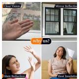 Niviy One Way Privacy Window Film, 17.5 x 78.7 Inch Window Tint for Home, Reflective Window Film See Out Not in Heat Blocking Anti UV Mirror Tint with Free Installation Kit, Silver - Retail: $7