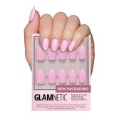 Glamnetic Press On Nails - Think Pink | Solid Opaque Light Pastel Pink Short Oval Nails, Salon Quality | 15 Sizes - 30 Nail Kit - Retail: $16
