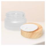 32 Pcs Glass Cosmetic Containers 5 Grams Round Frosted Cosmetic Jars with Leak proof lids Empty glass sample Jars Scrub Balm Lotions Sample Containers for Makeup Lotion Lip Balm Eye Cream - Retail: $2