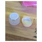 32 Pcs Glass Cosmetic Containers 5 Grams Round Frosted Cosmetic Jars with Leak proof lids Empty glass sample Jars Scrub Balm Lotions Sample Containers for Makeup Lotion Lip Balm Eye Cream - Retail: $2