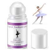 Large 4 oz Body Adhesive Roll On for Skin and Clothing, Sweat Resistant Body Glue, Water Washable,Non-Toxic Fashion Glue for Dancers, Wigs, Compression Stockings, Costumes, Bras - Retail: $16