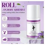 Large 4 oz Body Adhesive Roll On for Skin and Clothing, Sweat Resistant Body Glue, Water Washable,Non-Toxic Fashion Glue for Dancers, Wigs, Compression Stockings, Costumes, Bras - Retail: $16