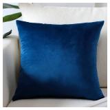 Artscope Luxury Velvet Pillow Covers Super Soft Decorative Square Throw Pillow Covers Case Cushion Covers for Sofa Couch Bedroom Car Decor 24x24 Inch Navy Blue - Retail: $10