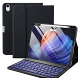 Harvopu Compatible for iPad Air 11-inch/ 10.9\ Air 5th 4th Generation Case with Keyboard - Backlit Detachable, Folio Cover with Pencil Holder for iPad Air 11 Inch M3/M2, Air 5 2022/ Air 4 (Black) - Re