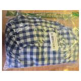 K MASANIJI 2 Pack Navy Blue White Plaid Ruffle Gingham Throw Pillow Covers, 100% Washed Cotton Checkered Farmhouse Decorative Pillow Shams for Bed/Sofa - 18\x18\in - Retail: $24in