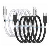 JJKKZVZ 2Pack Upgraded Magnetic USB C to USB C Fast Charging Cable (3ft 60W), Magnetic Charging Cable, USB 2.0 Type C Charging Data Transfer Cable with Soft Protective Tube for All USB C Devices - Ret