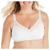 Playtex womens 18 Hour Smoothing Wirefree Us4697 Minimizer Bra, White, 44C US - Retail: $20