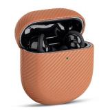 Haobobro Leather Case - for Bose QuietComfort Ultra 2 (2025), QuietComfort Ultra Earbuds (2023) and Bose Quiet Comfort Earbuds II Case (2022) - Leather Cover with Carbon Fibre Texture - Brown - Retail
