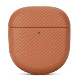 Haobobro Leather Case - for Bose QuietComfort Ultra 2 (2025), QuietComfort Ultra Earbuds (2023) and Bose Quiet Comfort Earbuds II Case (2022) - Leather Cover with Carbon Fibre Texture - Brown - Retail