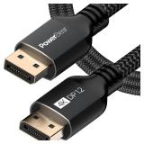 PowerBear 4K Displayport Cable (6 Feet) Ultra HD High Speed Display Port Cable for Gaming Monitor, Laptop, TV and PC | Nylon Braided Display Port 1.2 4K 60Hz, 2K 165Hz, 2K 144Hz (NOT HDMI) - Retail: