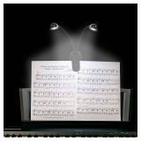 TEECOO 2 Pack Music Stand Light, Clip on Piano Light, USB and AAA Battery Operated, Eye Caring LED Book Lights, 2 Arm x 2 Brightness Levels, Ideal for Piano,Sheet Music,Guitar,Orchestra,Kids - Retail: