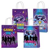 Yiaoyinnz 12Pcs Video Game Party Favor Bags Games Theme Birthday Party Decorations Neon Game On Treat Bags Gaming Night Gift Goodie Bag with Handles for Kids Boys Girls Gamer Birthday Supplies Favors 