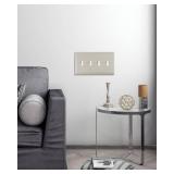 TREEWELL 2-Pack Quad Toggle Light Switch Cover Plate, 4 Gang Metal Switch Plate Covers, Brushed Nickel Pearls Decorative Wall Plate, Corrosion Resistant - Retail: $15