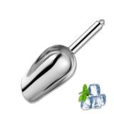 Metal Ice Scoop 6 Oz?Kitchen Ice Scooper for Ice Maker, Small Food Scoops for Bar Party Wedding Pet Dog Food, Stainless Steel Silver - Retail: $8