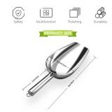 Metal Ice Scoop 6 Oz?Kitchen Ice Scooper for Ice Maker, Small Food Scoops for Bar Party Wedding Pet Dog Food, Stainless Steel Silver - Retail: $8