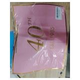 momoake 40th Birthday Gift Bag with Card and Tissue Paper for Women/Her, 1985 40 Year Old 13\ Elegant Pink Gold Anniversary Keepsake Party Present Shopping Paper Bags for 40th Birthday Decorations - R