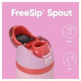 Owala FreeSip Insulated Stainless Steel Water Bottle with Straw for Sports and Travel, BPA-Free Sports Water Bottle, 24 oz, Pink, Angel Food Cake - Retail: $30
