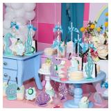 Mermaid Party Decorations Glitter Mermaid Table Centerpiece for Birthday Party Under the Sea Table Centerpiece Ocean Theme Table Ornaments for Girl Baby Shower Birthday Party Supplies DIY Decor - Reta