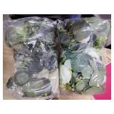 Aoztio 2 Pack 12Ft Artificial Eucalyptus Flower Garland with White Roses, Faux Floral Greenery Garland Fake Flower Vines for Wedding Party Centerpiece Table Runner Arch Party Decor (2PCS,White - Retai
