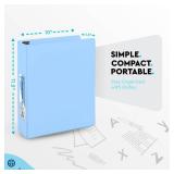 Enday 1.5 Inch Binder, Blue - 1.5 Inch 3 Ring Binder, Round Ring Pastel with Clear View Cover for Letter Size 8.5 x 11