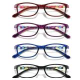 RaoOG Reading Glasses for Women 1.75 Blue Light Blocking Computer Readers, Flexible Eyeglasses Anti Eyestrain/Glare/UV(4 Pack) - Retail: $25