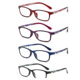 RaoOG Reading Glasses for Women 1.75 Blue Light Blocking Computer Readers, Flexible Eyeglasses Anti Eyestrain/Glare/UV(4 Pack) - Retail: $25