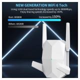 2025 AX3000 WiFi 6 Range Extender, WiFi Extender Signal Booster with Gigabit Ethernet Port, Dual Band (2.4Gand5.8G) WiFi Repeater Cover to 13888sp.ft, Faster Speed and Wider Cover, Quick Setup (White)