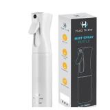 Hula Home Spray Bottle for Hair (10.1oz/300ml) - Powered by Flairosol® Spray Technology - Continuous Ultra Fine Mist Sprayer  For Hairstyling, Cleaning, Salons, Plants, Essential Oil - All White - 