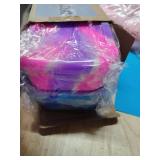 Layhit 2 Pcs Silicone Bento Box Reusable Silicone Bento Lunch Container for Adults Microwave Dishwasher Freezer Safe (3 Compartments,Pad Dyeing Colors) - Retail: $23