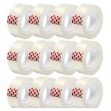 GIBIBU 12 Rolls Transparent Tape Refills, Clear Tape Dispenser Refill Rolls, Glossy Gift Wrap Tapes for Office, School, Home, 3/4 x 1000 Inches - Retail: $9