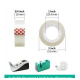 GIBIBU 12 Rolls Transparent Tape Refills, Clear Tape Dispenser Refill Rolls, Glossy Gift Wrap Tapes for Office, School, Home, 3/4 x 1000 Inches - Retail: $9