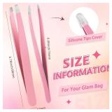 Mudder 12 Pcs Eyebrow Tweezers Set for Facial Hair Stainless Steel Slanted Tip Tweezers in Bulk for Men and Women (Pink) - Retail: $9