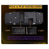 ZAPSOTS Master Power Window Switch.3+9 Pins Metal.Fits for 2012-2015 Chrysler Town Country,12-15 Dodge Grand Caravan,13-15 Ram 1500 2500.Front Left Driver Side Control switches.68110867AB(Blue Light) 