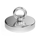 Magnetpro Fishing Magnet, Over 900 Lbs Pulling Force Strong Neodymium Magnet Heavy Duty, Rare Earth Magnets with Eyebolt, Diameter 3.54 inches for Magnetic Fishing, Hunting, Retrieving in River - Reta