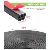 RACOONA 33 Feet Weather Stripping,Rubber Seal Strip,Car Accessories Self Adhesive 5-Hole Car Door Seal Strip,Automotive Weather Stripping,Universal Auto Weatherstrip,Fit for Cars,Trucks,RVs,Boats - Re