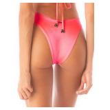 Maaji 3304 Regular Rise Thin Side Cheeky Cut Bottom Women Swimwear Bright Pink - Retail: $49