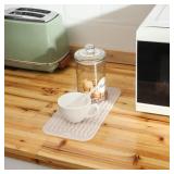 MicoYang Silicone Dish Drying Mat for Multiple Usage,Easy clean,Eco-friendly,Heat-resistant Silicone Mat for Kitchen Counter or Sink,Refrigerator or Drawer Liner Translucent S 12 inches x 6 inches - R