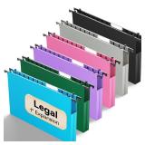 NORDUN Plastic Legal Size Hanging File Folders,Heavy Duty 1 Inch Expansion with Adjustable Tabs,12 Pack Reinforced Legal Expandable Hanging Folders,Filing Cabinet Folder for Bulky Files-Colorfu - Reta