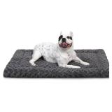 Washable Dog Bed Mat Reversible Dog Crate Pad Soft Fluffy Pet Kennel Beds Dog Sleeping Mattress for Large Jumbo Medium Small Dogs, 29 x 18 Inch, Gray - Retail: $19