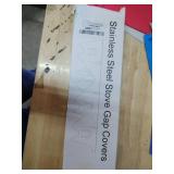 2 Pack Stainless Steel Stove Gap Covers Silver, Windspeed Stove Counter Gap Covers for Stove Gap Filler Gap Covers Between Stove and Counter Edge Gap Covers Length 13.8\ to 27.6\in - Retail: $17in