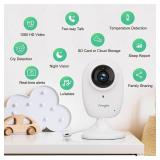 Simyke Smart Video Baby Monitor,1080P Baby Room Camera, APP Control,WiFi On/Off Switch,AI Detection, Cry Monitor and Lullabies, HD Night Vision, Two-Way Audio, Cloud and SD Card Storage - Retail: $40