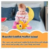 zhidiloveyou Fish Stuffed Animal Yellow Goldfish Plush Cute Toy Gifts for Kids Adults, 13.78\ - Retail: $10in