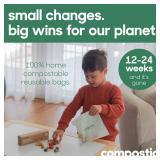 Compostic Home Compostable Resealable Gallon Bags (10.5\x10.5\in), Microwave and Freezer Safe, Organic Food Storage Container, 100 Count (Pack of 1) - Retail: $35in