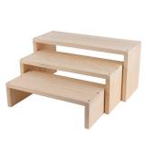 WIQARJ 3-Tier risers display stands, Wooden Retail Display Rack for retail Rustic Tabletop Display rack for cupcakes, collectibles,jewelry, perfum, Funko Pop Figures - Retail: $12,039