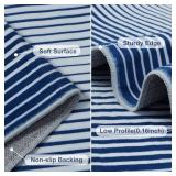 LEEVAN Washable 2 x 12 Runner Rug Modern Abstract Hallway Runner Rug 12ft Blue Distressed Kitchen Rugs Long Floor Carpet for Entryway, Bathroom, Laundry, Bedroom - Retail: $12,875