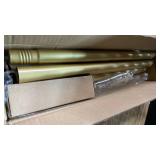 Emlaoe Gold Shower Curtain Rod 34-66 Inches(2.8-5.5ft) Never Rust Adjustable Shower Rod Spring Tension Non Slip No Drilling Shower Rods for Bathroom Garland Window - Retail: $17